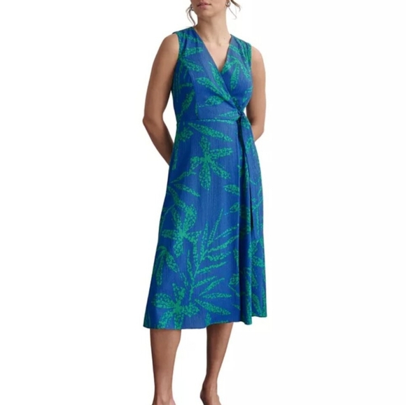 NWT DKNY | $134 Side-Tie Faix Wrap Midi Dress - Picture 1 of 5